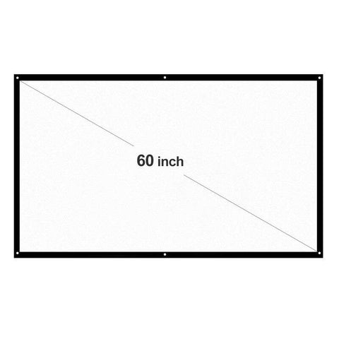 60 Hd 169 White Inch Diagonal Projection Foldable Theatre For Wall Indoors Outdoors Projector Screens
