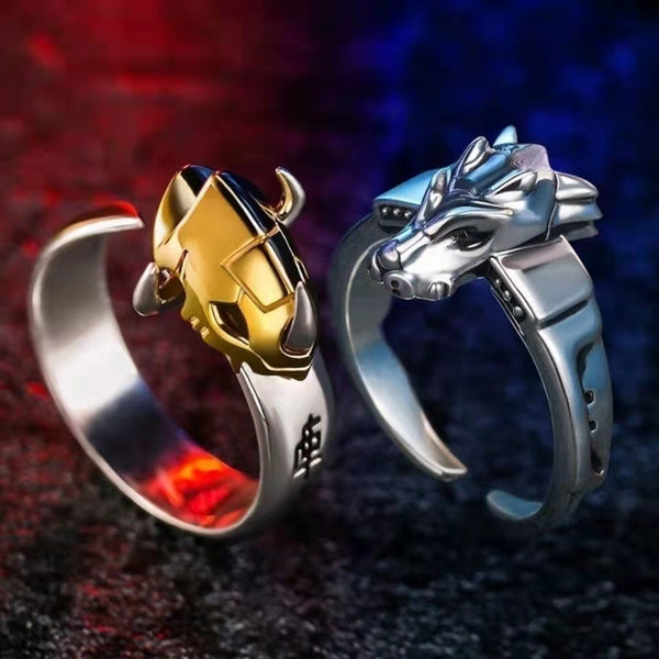 Classic Digimon Ring Tyrannomon Sword Metal Garurumon Anime Thai Silver Couple For Men And Women Rings