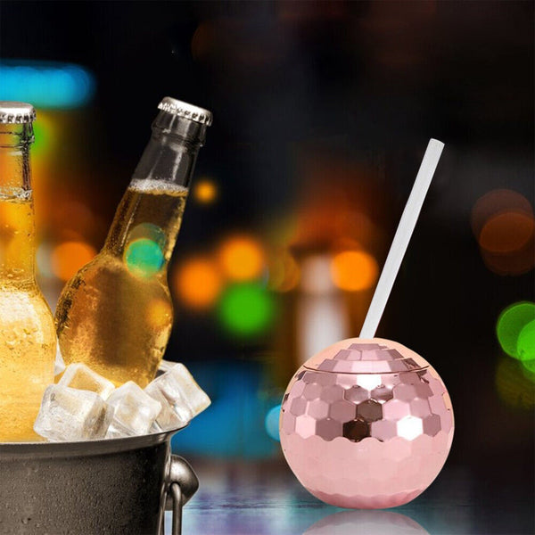 600Ml Disco Ball Cup Cocktail Nightclub Party Straw Wine Glass Mug