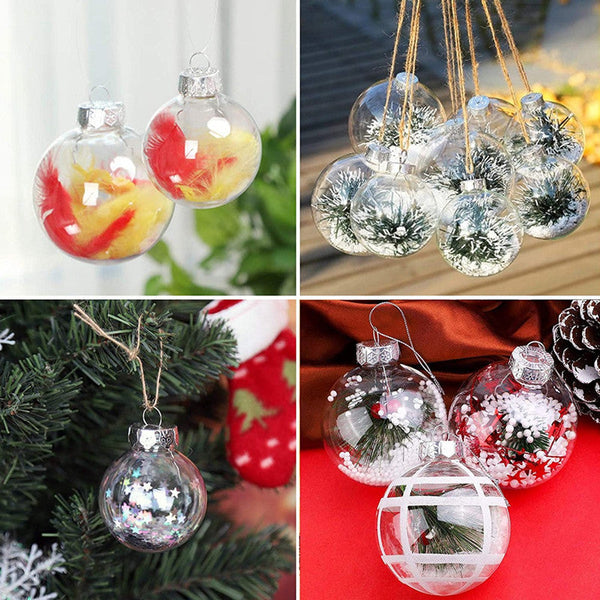 6Pcs Transparent Plastic Christmas Bauble Ball Tree Decorations Seasonal Decorations