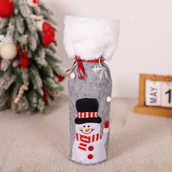 Christmas Supplies Red Wine Bottle Covers Elderly Snowmen Elk Bags Household Items Other Barware