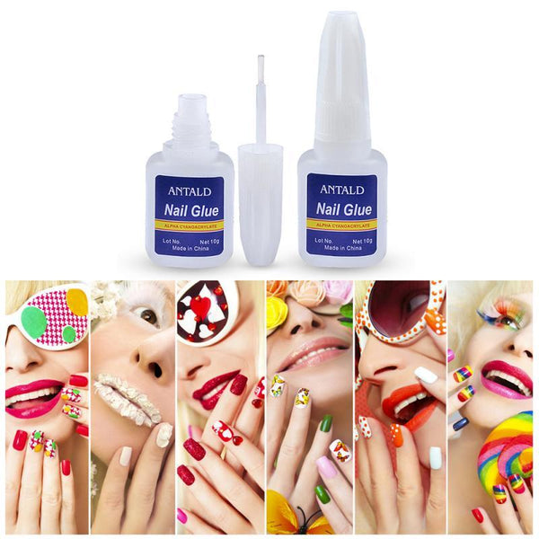 10 Gram Blue Bottle With Brush Nail Glue For Easy Application And Firm Bonding Nail Art Tools