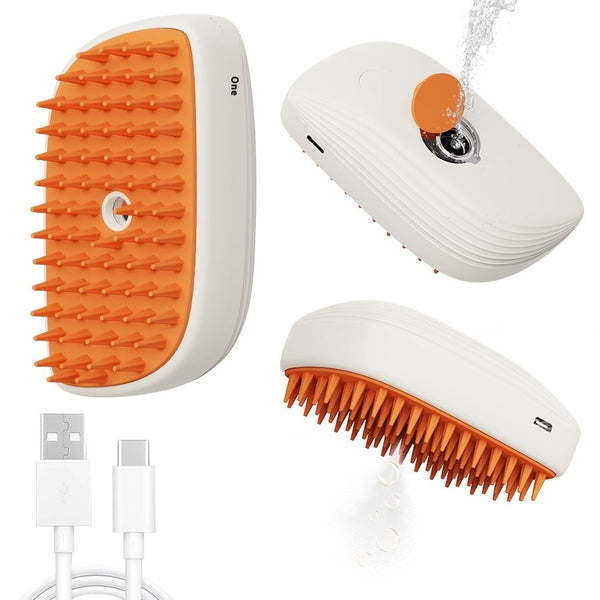 Usb Rechargeable Pets Steam Brush Spray Massage Comb Grooming Tools Dog Grooming