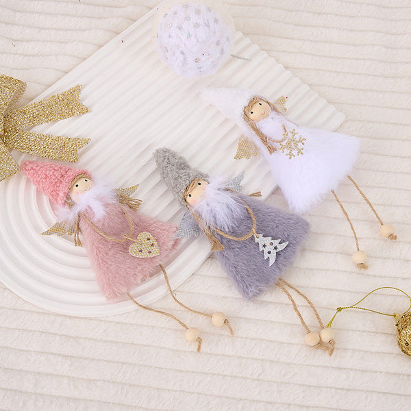 Christmas Decoration Creative Pink Angel Fleece Girl Ornament Tree Hanging Seasonal Decorations