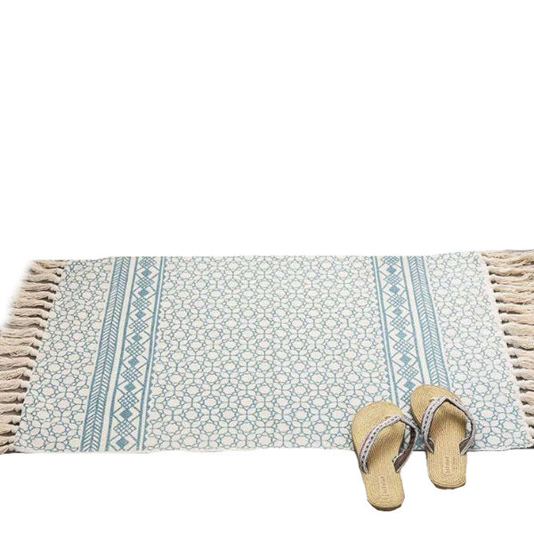 60 X 90Cm Retro Bohemian Hand Woven Cotton Linen Carpet Rug Rugs