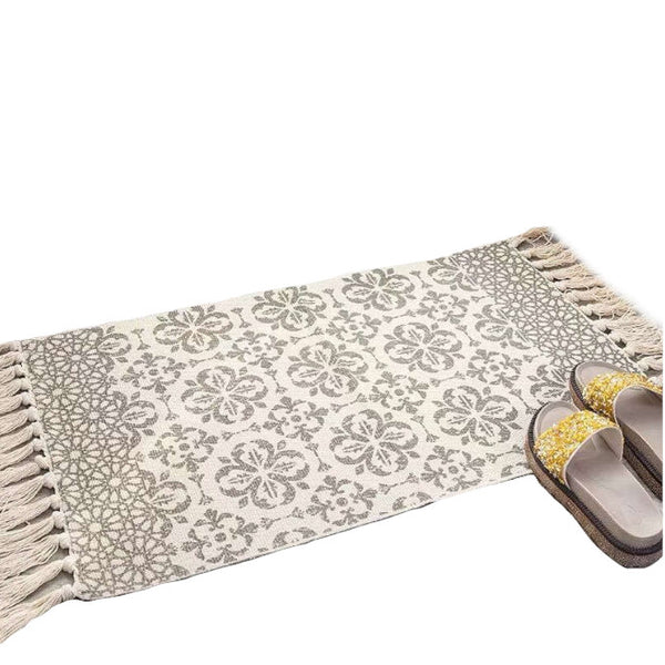 60 X 90Cm Retro Bohemian Hand Woven Cotton Linen Carpet Rug Rugs