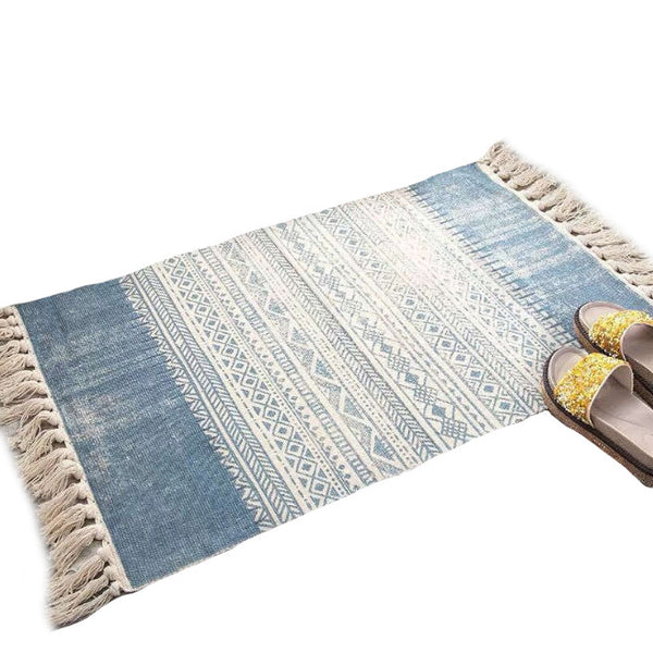 60 X 90Cm Retro Bohemian Hand Woven Cotton Linen Carpet Rug Rugs