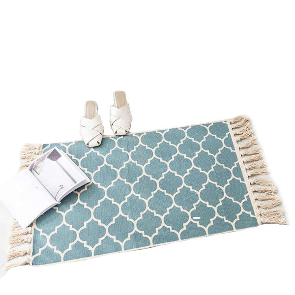 60 X 90Cm Retro Bohemian Hand Woven Cotton Linen Carpet Rug Rugs