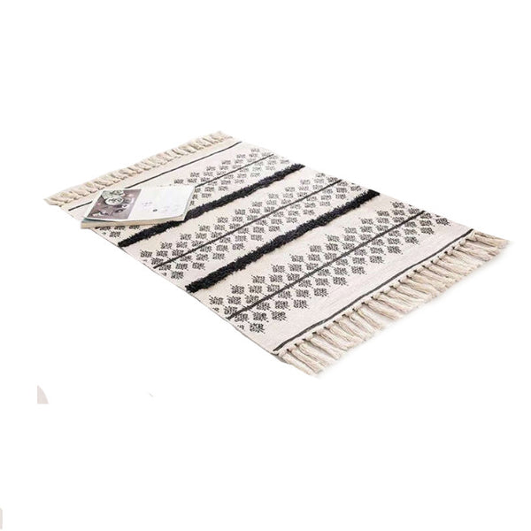 60 X 90Cm Retro Bohemian Hand Woven Cotton Linen Carpet Rug Rugs