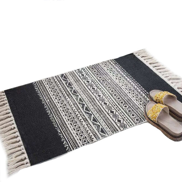 60 X 90Cm Retro Bohemian Hand Woven Cotton Linen Carpet Rug Rugs