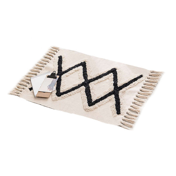 60 X 90Cm Retro Bohemian Hand Woven Cotton Linen Carpet Rug Rugs