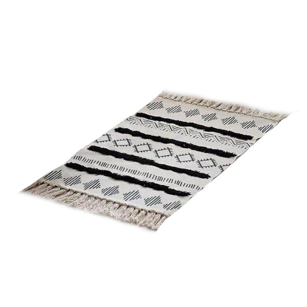 60 X 90Cm Retro Bohemian Hand Woven Cotton Linen Carpet Rug Rugs