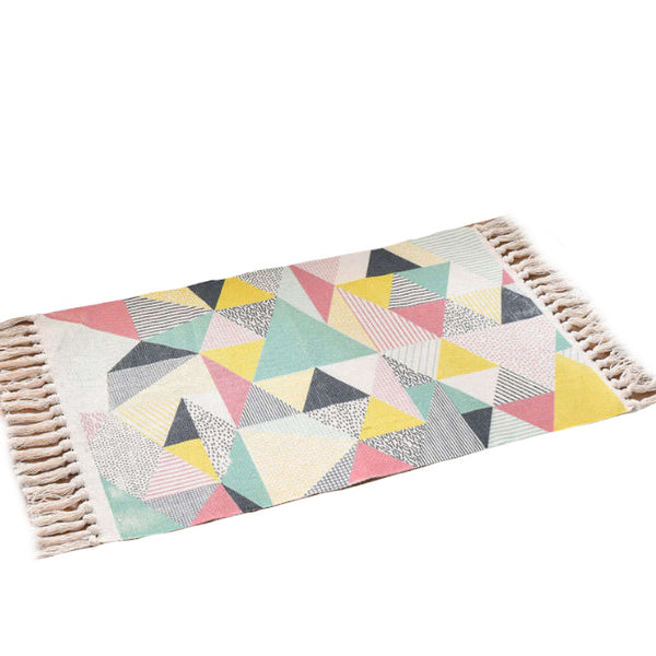 60 X 90Cm Retro Bohemian Hand Woven Cotton Linen Carpet Rug Rugs