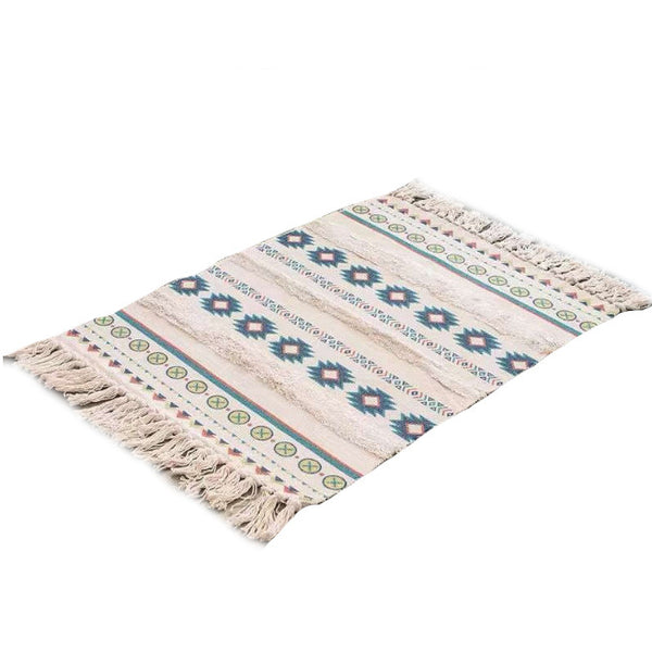 60 X 90Cm Retro Bohemian Hand Woven Cotton Linen Carpet Rug Rugs