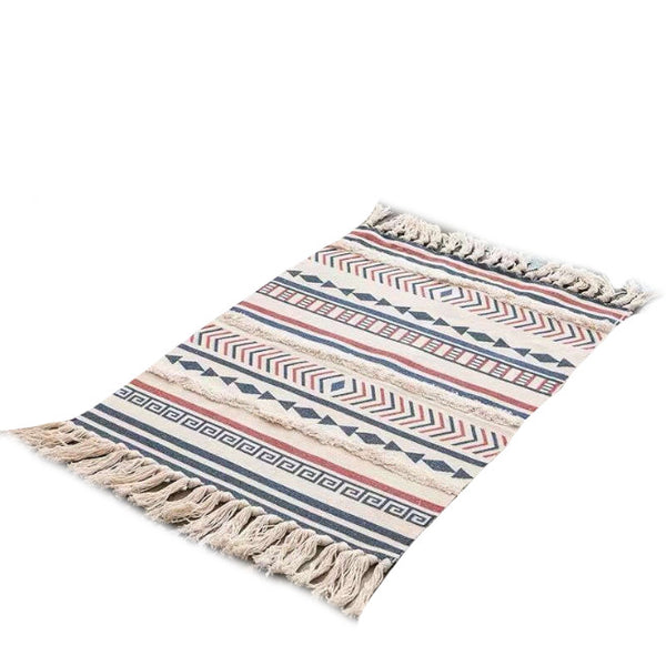 60 X 90Cm Retro Bohemian Hand Woven Cotton Linen Carpet Rug Rugs
