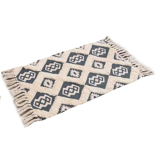 60 X 90Cm Retro Bohemian Hand Woven Cotton Linen Carpet Rug Rugs