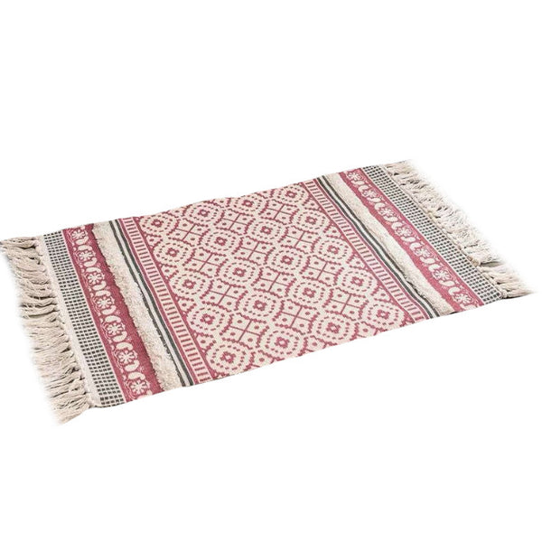 60 X 90Cm Retro Bohemian Hand Woven Cotton Linen Carpet Rug Rugs
