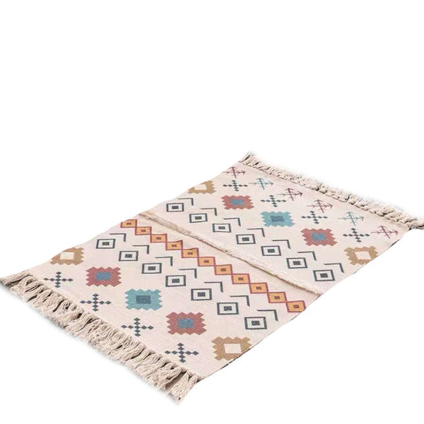 60 X 90Cm Retro Bohemian Hand Woven Cotton Linen Carpet Rug Rugs