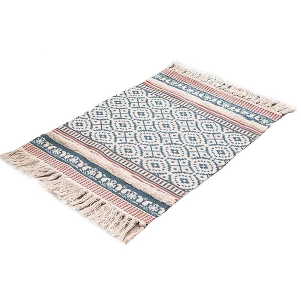 60 X 90Cm Retro Bohemian Hand Woven Cotton Linen Carpet Rug Rugs