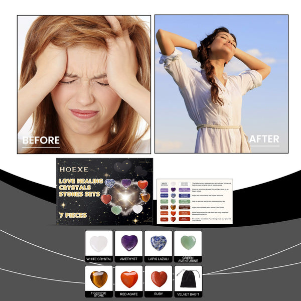 Heart Healing Crystal Chakra Kit Pendulums