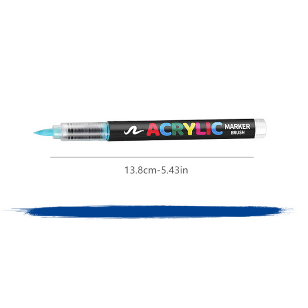 60 Colour Set Vibrant Cyan Acrylic Marker With Soft Brush Tip 13.8 Cm Professional Art Pen Art Pens & Markers