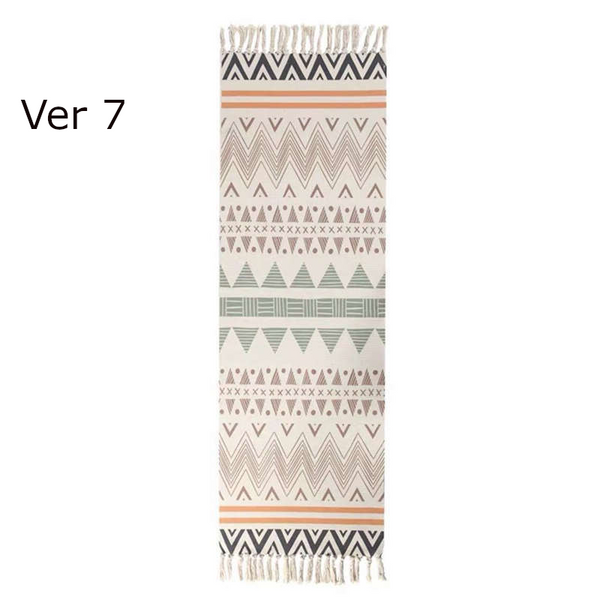 60 X 150Cm Retro Bohemian Carpet Hand Woven Cotton Linen Rug Bedside Geometric Floor Mat Living Room Bedroom Decor Ver Rugs