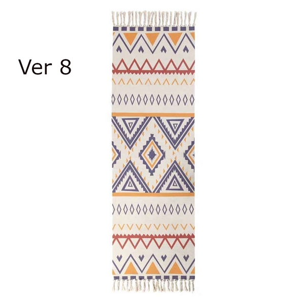 60 X 150Cm Retro Bohemian Carpet Hand Woven Cotton Linen Rug Bedside Geometric Floor Mat Living Room Bedroom Decor Ver Rugs