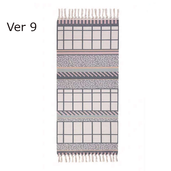 60 X 150Cm Retro Bohemian Carpet Hand Woven Cotton Linen Rug Bedside Geometric Floor Mat Living Room Bedroom Decor Ver Rugs