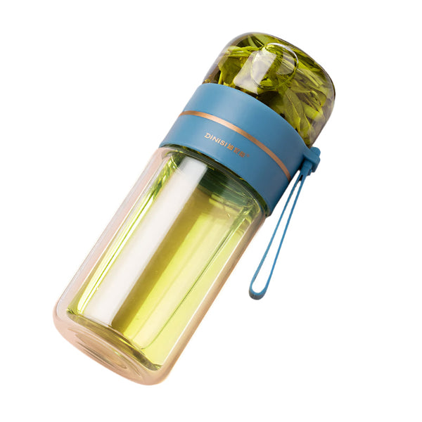 Glass Water Bottle With Tea Infuser Filter Separation Double Wall Leakproof Tea Infusers