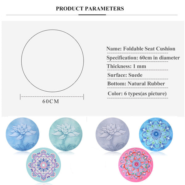 60Cm Round Suede Non Slip Mandala Yoga Meditation Mat Mats & Non Slip Towels