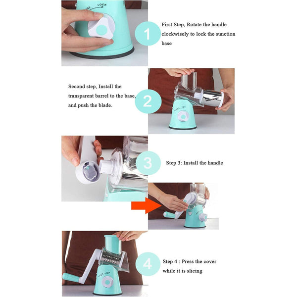 Manual Kitchen Accessories Multifunctional Round Mandoline Potato Slicer Vegetable Cutter Cheese Gadgets Peelers & Slicers