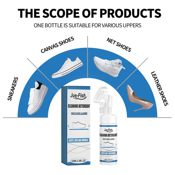 Water Free Foam Sneakers Cleaning Kit, Small White Shoes Sneakers Decontaminating Brightening White Cleaning Multi Functional Yellow Cleaner Cleaning