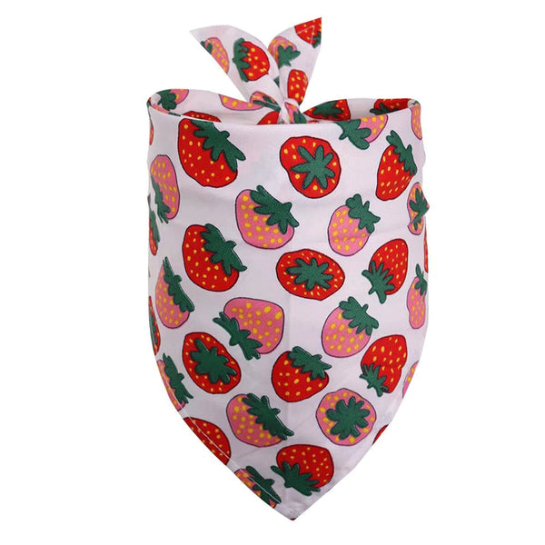 Pet Accessories Summer Fruit Style Pure Cotton Drool Towel Triangle Scarf Dog Clothing & Shoes