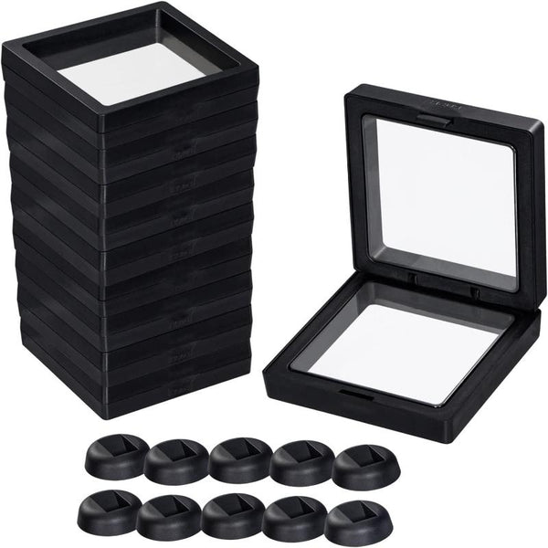 Veile Studios Jewelry Storage 10Pcs Black Base Set 3D Floating Display Case Stands Holder Jewellery Holders & Organisers