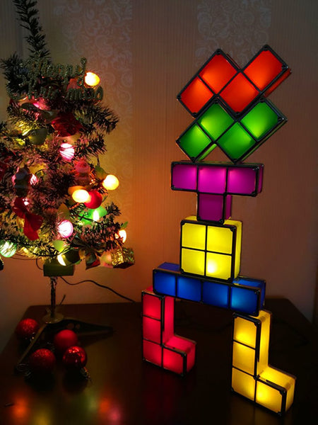 Tetris Puzzle Light Stackable Led Block Lamp Night Novelty Gift Lamps