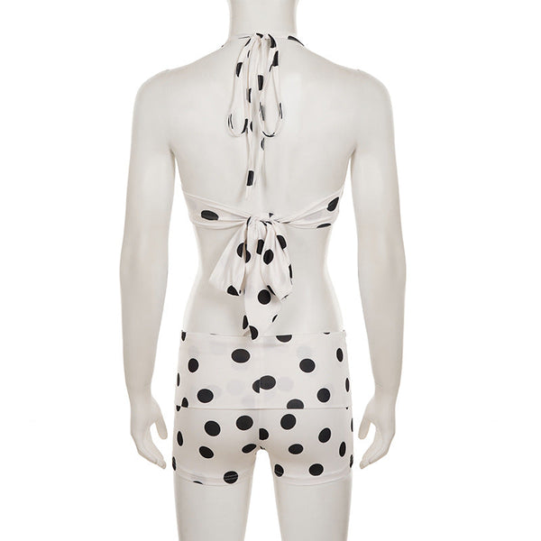 Womens Wave Print Bikini Set Neck Tie & Strapless Swimsuit Swimwear