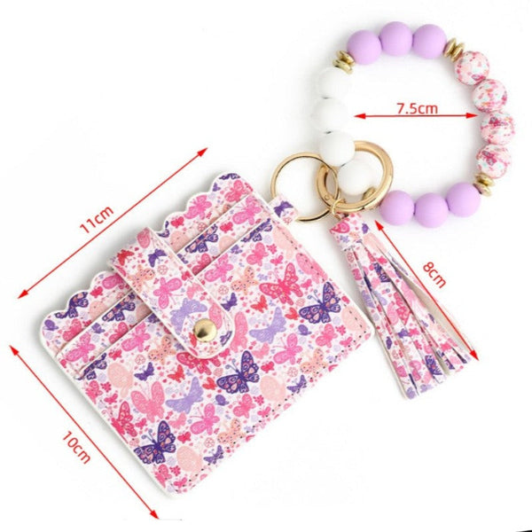 Love Polyurethane Card Holder Silica Gel Key Chain And American Printed Keyrings