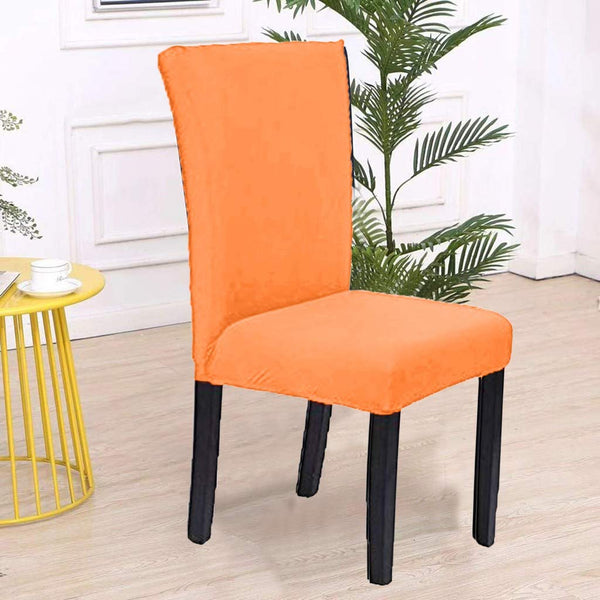 Chair Cover Plain Orange Anti Dirt Elastic Material For Dining Room Kitchen Slipcovers