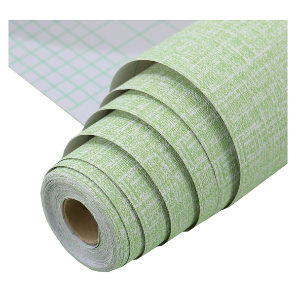 61Cm X 10M Green Wallpaper Decor Faux Grasscloth Paper Self Adhesive Removable Wallpaper Rolls & Sheets