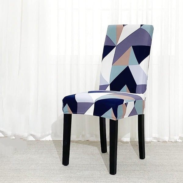 Chair Cover Purple Pattern Design With Elastic Material For Dining Room Kitchen Slipcovers