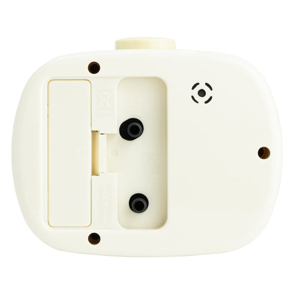 Leni Retro Alarm Clock In Ivory With Luminescent Hands And Large Button Alarm Clocks & Clock Radios