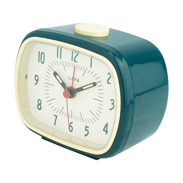 Leni Retro Alarm Clock Pea Lightweight Plastic With Glow In The Dark Details Alarm Clocks & Clock Radios