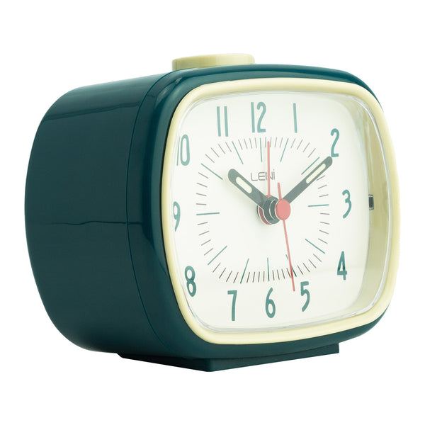Leni Retro Alarm Clock Pea Lightweight Plastic With Glow In The Dark Details Alarm Clocks & Clock Radios