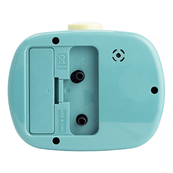 Leni Retro Alarm Clock In Smokey Blue With Luminescent Hands And Step Movement Alarm Clocks & Clock Radios