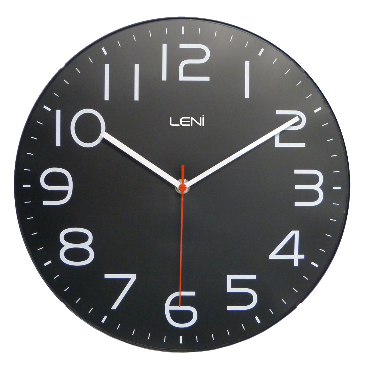 Leni Classic Wall Clock Black Thirty Centimetres With Silent Sweep Movement Wall Clocks