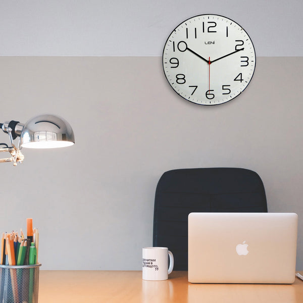 Leni Classic Wall Clock White 30 Centimetres With Silent Sweep Movement Wall Clocks