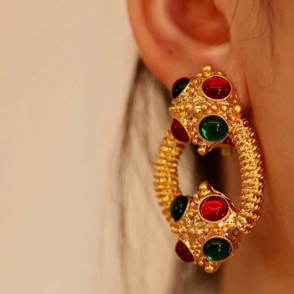 Veile Studios Glass Ball High End And Niche Ladies Women Clip Jewelry Earrings