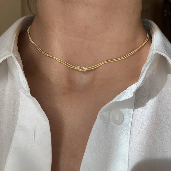 Titanium Steel Knotted Necklace Necklaces & Pendants