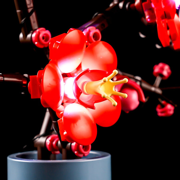 Compatible With Lego 10369 Plum Blossom Led Lighting Toys Decorative Lights Potted Plants Series Building Blocks