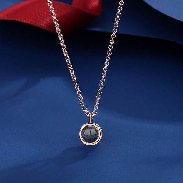Necklace A Pair Of Men's And Women's Engraved Photos Projection I Love You Pendant Collarbone Chain Necklaces & Pendants